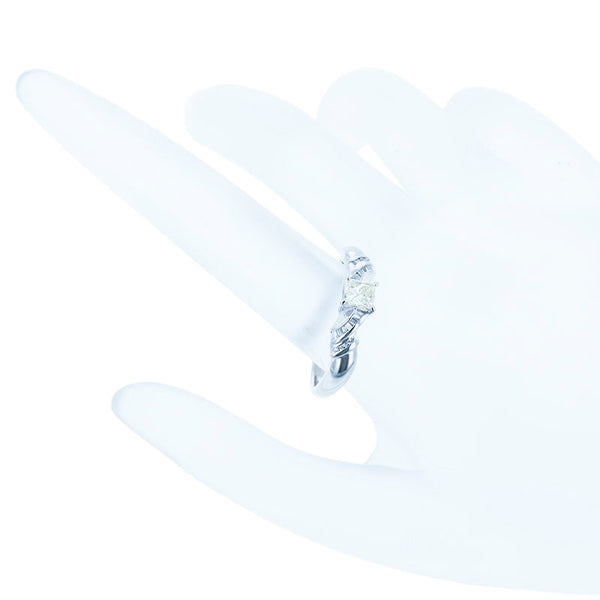 Pt900 プラチナ ダイヤ0.447ct ダイヤ0.14ct リング 指輪 レディース 19号 【中古】