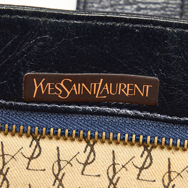 イヴ サンローラン ネイビー レザー ショルダーバッグ レディース YVES SAINT LAURENT 【中古】