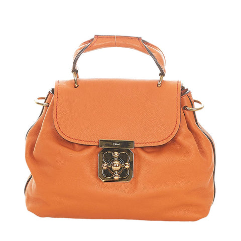 クロエ エルシー オレンジ レザー ハンドバッグ ショルダーバッグ 2WAY レディース Chloe 【中古】