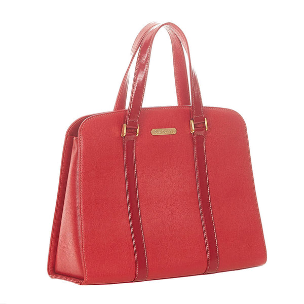 バーバリー レッド レザー ハンドバッグ レディース BURBERRY 【中古】