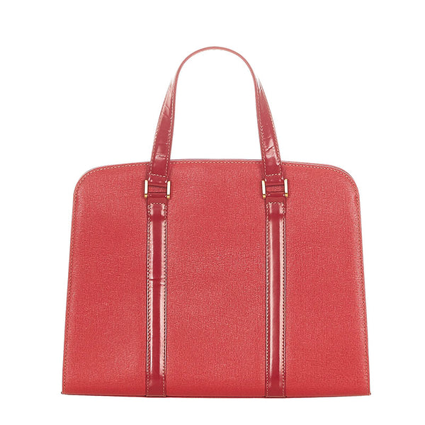 バーバリー レッド レザー ハンドバッグ レディース BURBERRY 【中古】