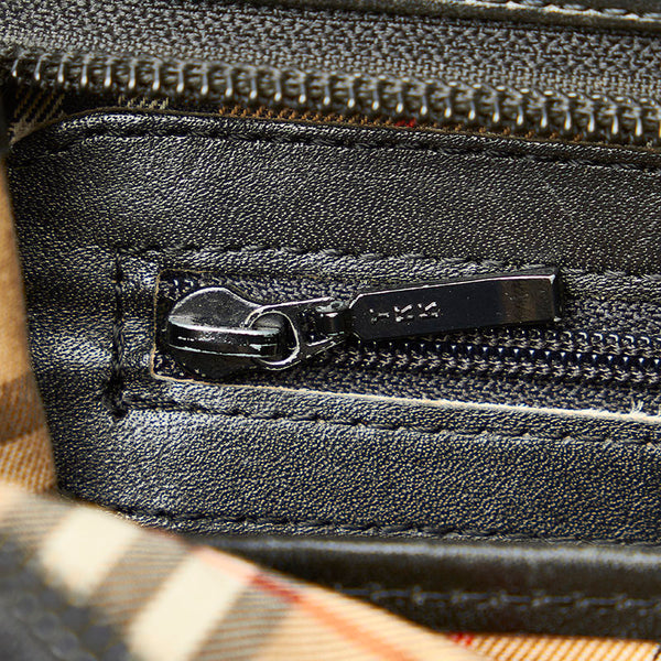 バーバリー ブラック レザー クラッチバッグ セカンドバッグ メンズ BURBERRY 【中古】