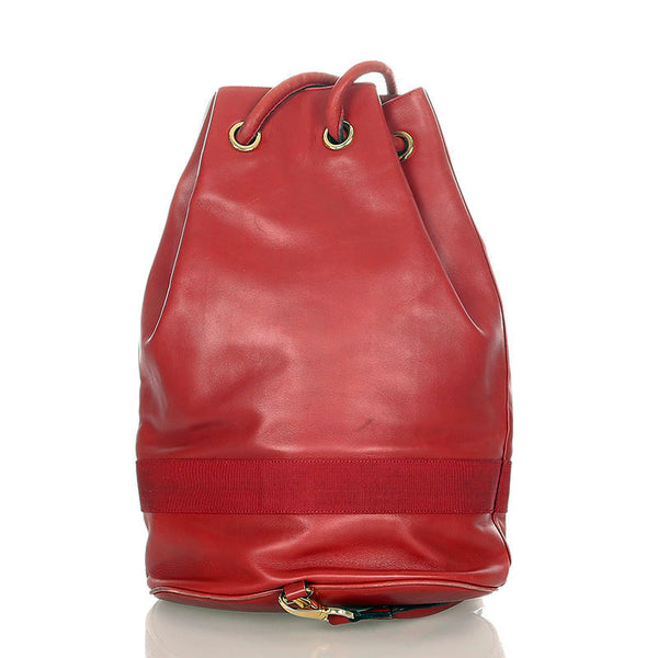 サルヴァトーレフェラガモ ヴァラ AG214181 レッド レザー リュック バックパック レディース Salvatore Ferragamo 【中古】