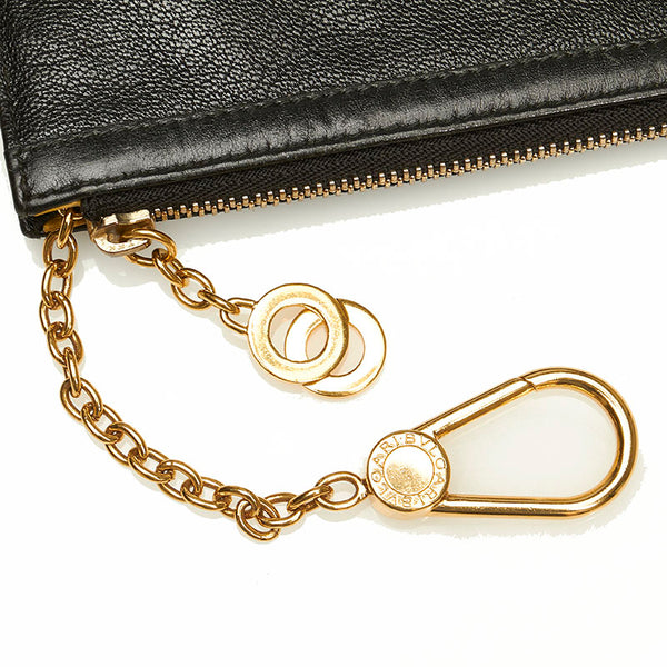 ブルガリ ブラック レザー コインケース レディース BVLGARI 【中古】