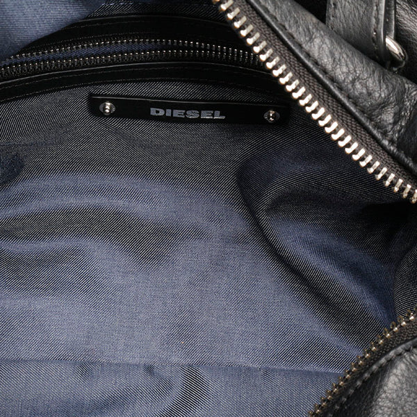 ディーゼル ブラック キャンバス レザー ハンドバッグ ショルダーバッグ 2WAY レディース DIESEL 【中古】