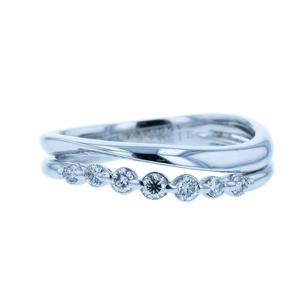 スタージュエリー K18WG ホワイトゴールド ダイヤ0.15ct リング 指輪 レディース STAR JEWELRY 9.5号 【中古】