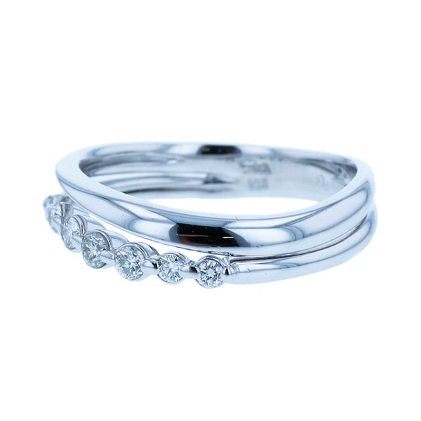 スタージュエリー K18WG ホワイトゴールド ダイヤ0.15ct リング 指輪 レディース STAR JEWELRY 9.5号 【中古】