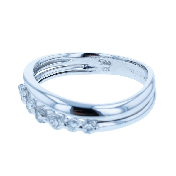 スタージュエリー K18WG ホワイトゴールド ダイヤ0.15ct リング 指輪 レディース STAR JEWELRY 9.5号 【中古】