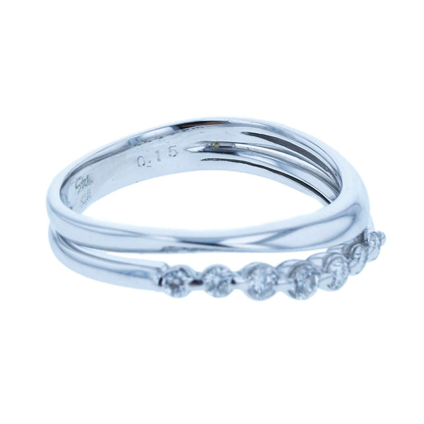 スタージュエリー K18WG ホワイトゴールド ダイヤ0.15ct リング 指輪 レディース STAR JEWELRY 9.5号 【中古】
