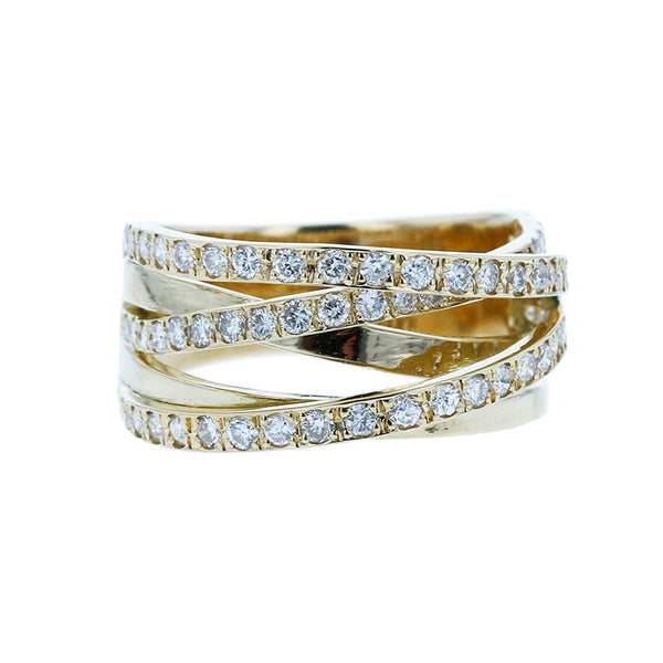 K18YG イエローゴールド ダイヤ0.83ct リング 指輪 レディース 13号 【中古】
