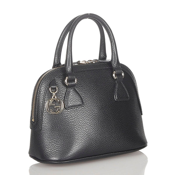 グッチ 449661 ブラック レザー ハンドバッグ ショルダーバッグ 2WAY レディース GUCCI 【中古】