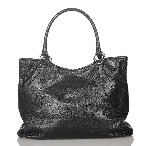 グッチ 113016 ブラック レザー トートバッグ レディース GUCCI 【中古】