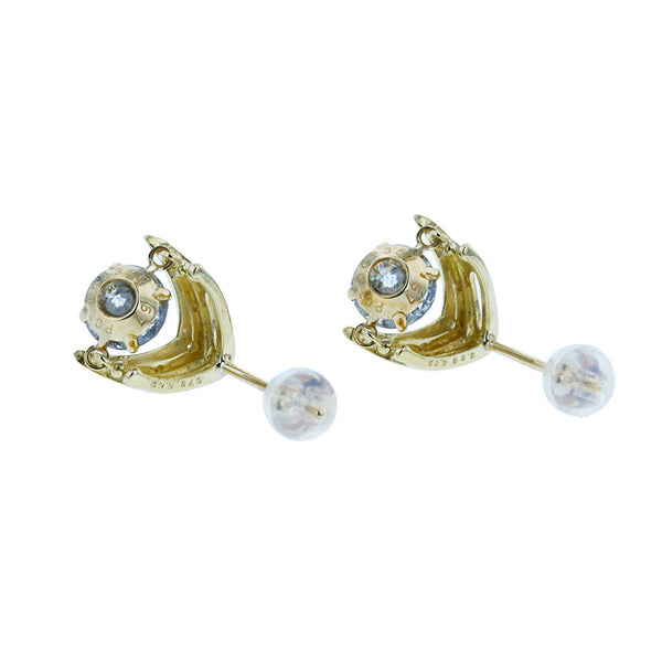 K18YG イエローゴールド ダイヤ0.80ct＆0.73ct ダイヤ0.02ct×2 ピアス レディース 【中古】