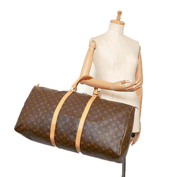 ルイ ヴィトン モノグラム キーポル 60 M41422 ブラウン PVC レザー ボストンバッグ トラベルバッグ レディース LOUIS VUITTON 【中古】