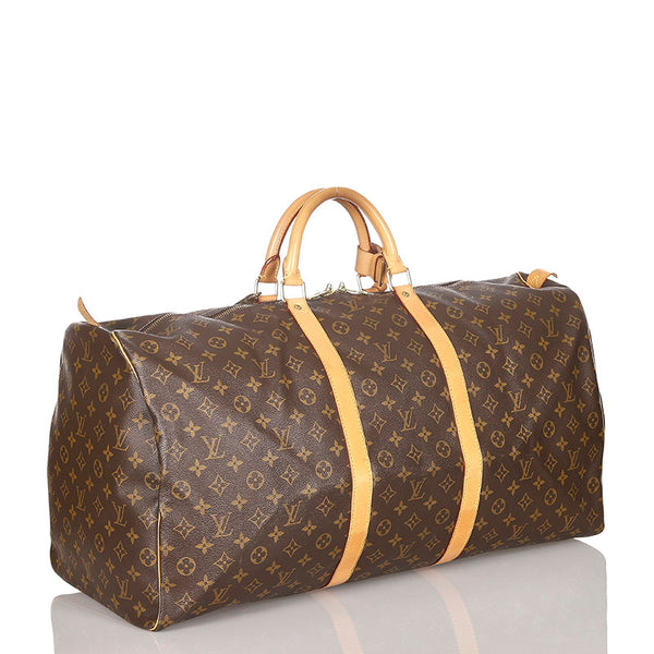 ルイ ヴィトン モノグラム キーポル 60 M41422 ブラウン PVC レザー ボストンバッグ トラベルバッグ レディース LOUIS VUITTON 【中古】