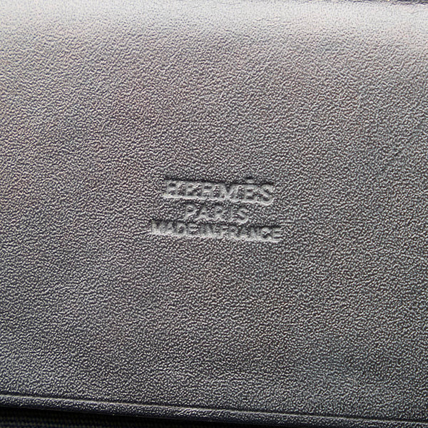 エルメス エールバッグ ブラック キャンバス レザー トートバッグ レディース HERMES ☐F刻印 【中古】