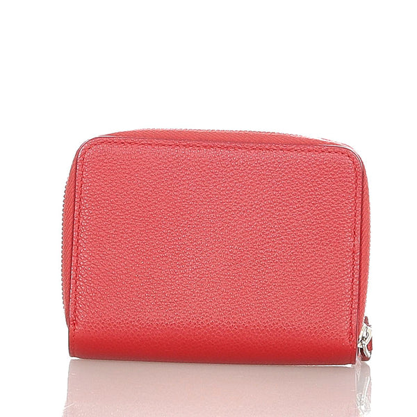 サンローラン 二つ折り財布 レッド レザー レディース SAINT LAURENT 【中古】