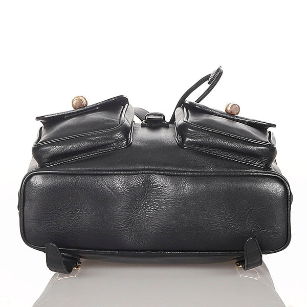 グッチ バンブー 003 2058 0016 ブラック レザー リュック バックパック レディース GUCCI 【中古】