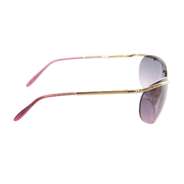 グッチ シルバー パープル メタル サングラス メンズ GUCCI 【中古】