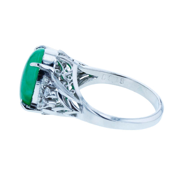 Pt900 プラチナ 翡翠3.09ct ダイヤ0.18ct リング 指輪 レディース 11号 【中古】