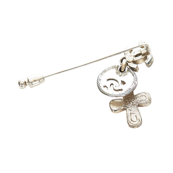 シャネル シルバー メタル ココマーク ピンブローチ  レディース CHANEL 【中古】