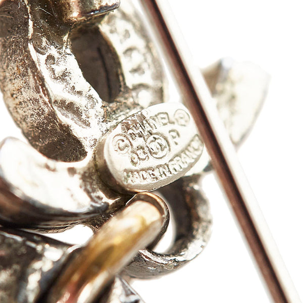 シャネル シルバー メタル ココマーク ピンブローチ  レディース CHANEL 【中古】