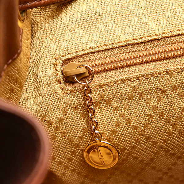 グッチ バンブー 003・2058・0016 ブラウン レザー リュック バックパック レディース GUCCI 【中古】