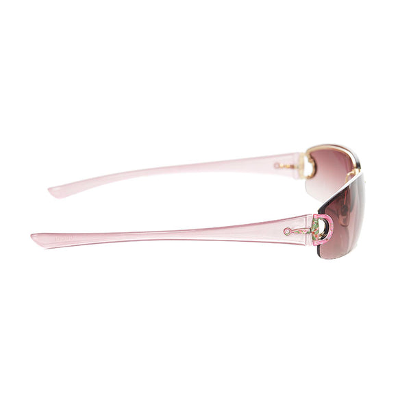 グッチ ピンク プラスチック サングラス レディース GUCCI 【中古】