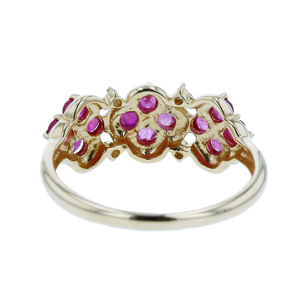 K18YG イエローゴールド ルビー0.60ct ダイヤ0.02ct リング 指輪 レディース 10.5号 【中古】