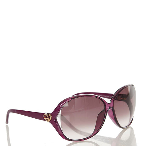 グッチ ハート バタフライ GG 3525 K S パープル ゴールド プラスチック サングラス レディース GUCCI 【中古】