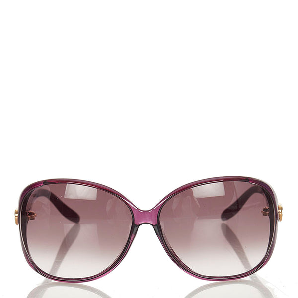 グッチ ハート バタフライ GG 3525 K S パープル ゴールド プラスチック サングラス レディース GUCCI 【中古】