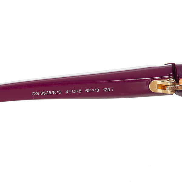 グッチ ハート バタフライ GG 3525 K S パープル ゴールド プラスチック サングラス レディース GUCCI 【中古】