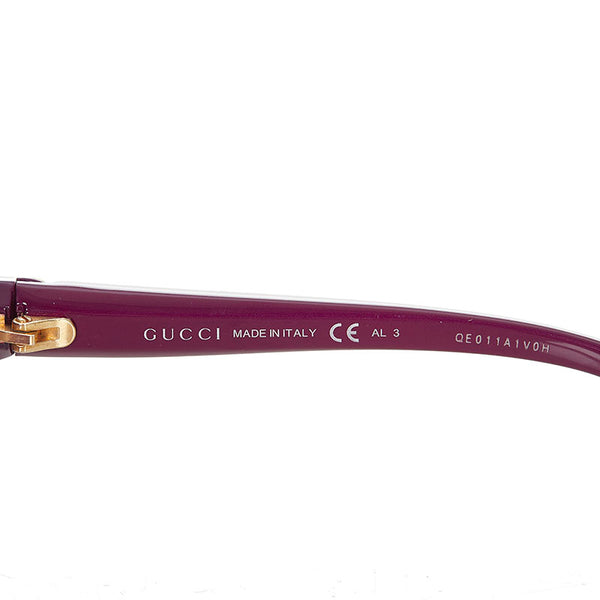 グッチ ハート バタフライ GG 3525 K S パープル ゴールド プラスチック サングラス レディース GUCCI 【中古】