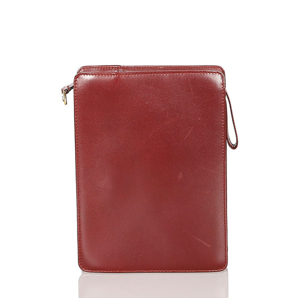 カルティエ マスト ボルドー レザー セカンドバッグ メンズ CARTIER 【中古】