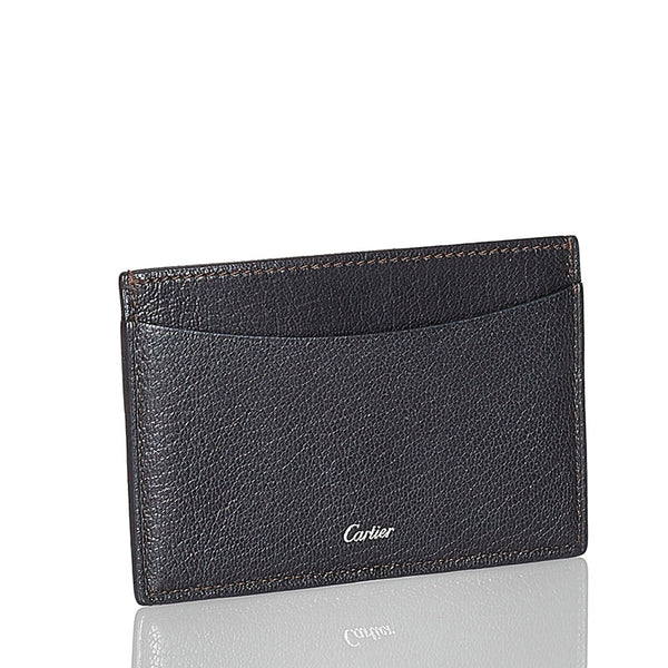 カルティエ カードケース L3001043 ブラック レザー メンズ CARTIER 【中古】
