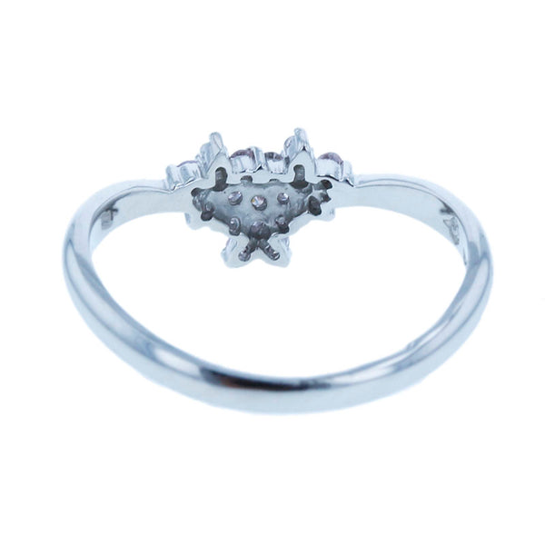 Pt900 プラチナ ダイヤ0.12ct フラワーモチーフ リング 指輪 レディース 9号 【中古】