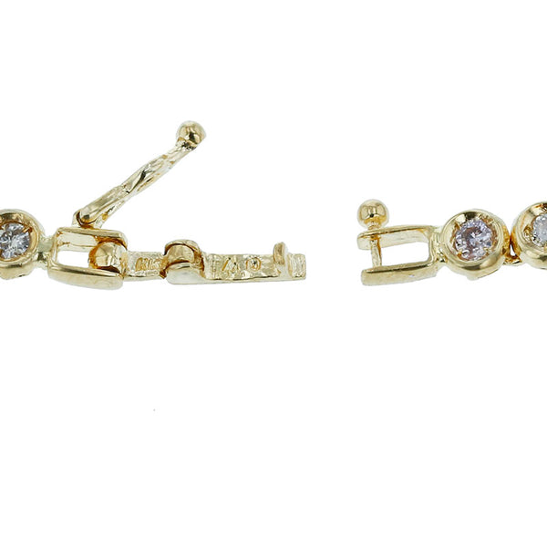 K18YG イエローゴールド ダイヤ4.00ct テニス ネックレス レディース 【中古】