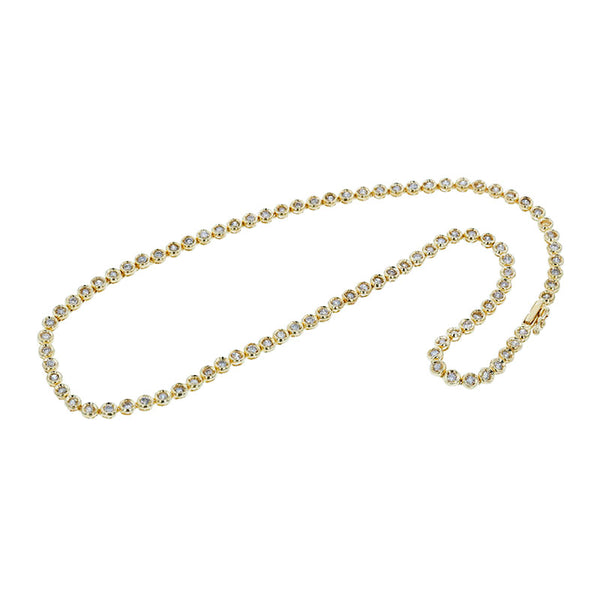 K18YG イエローゴールド ダイヤ4.00ct テニス ネックレス レディース 【中古】