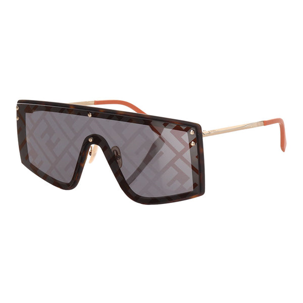 フェンディ サングラス M0076  ブラウン オレンジ メッキ レディース FENDI 【中古】
