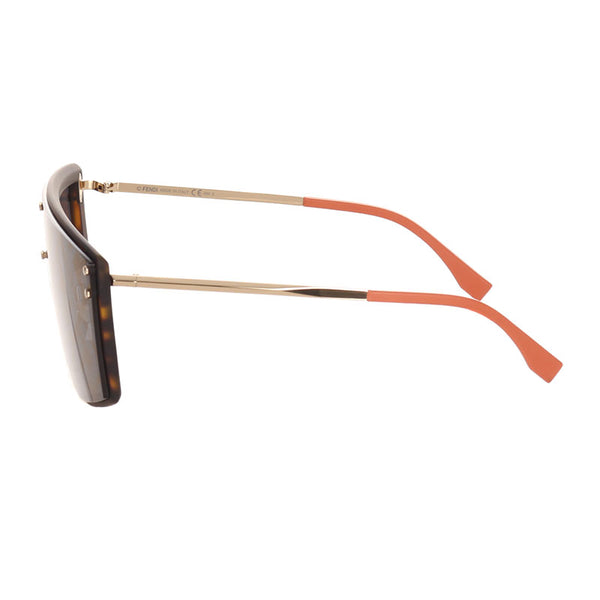 フェンディ サングラス M0076  ブラウン オレンジ メッキ レディース FENDI 【中古】