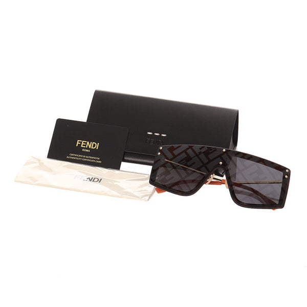 フェンディ サングラス M0076  ブラウン オレンジ メッキ レディース FENDI 【中古】