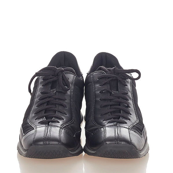プラダ プラダスポーツ ブラック ナイロン レザー スニーカー レディース PRADA 【中古】