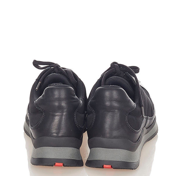 プラダ プラダスポーツ ブラック ナイロン レザー スニーカー レディース PRADA 【中古】