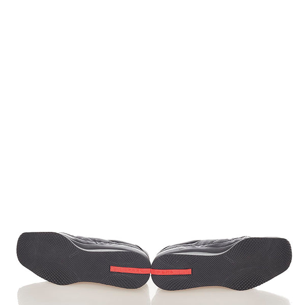 プラダ プラダスポーツ ブラック ナイロン レザー スニーカー レディース PRADA 【中古】