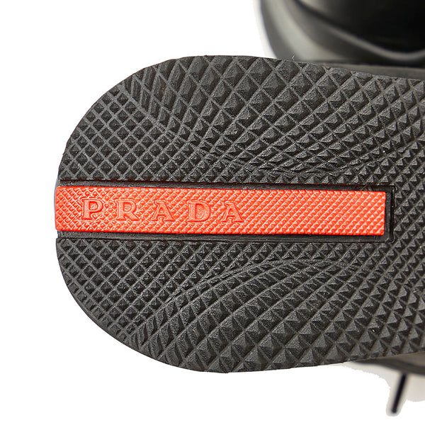 プラダ プラダスポーツ ブラック ナイロン レザー スニーカー レディース PRADA 【中古】