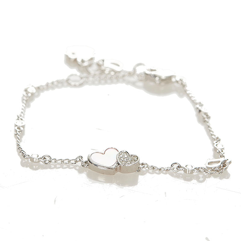 クリスチャンディオール シルバー メタル シェル ハート ブレスレット レディース Christian Dior 【中古】