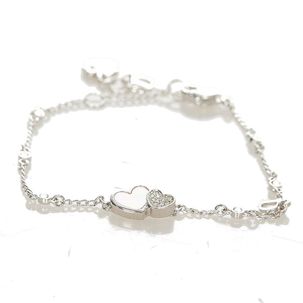 クリスチャンディオール シルバー メタル シェル ハート ブレスレット レディース Christian Dior 【中古】