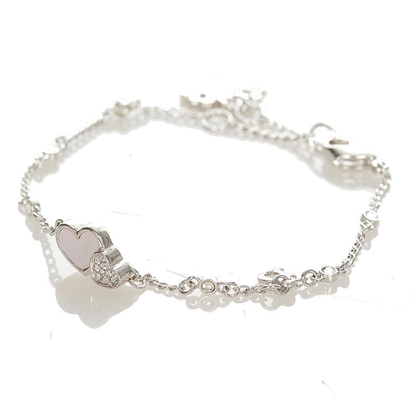 クリスチャンディオール シルバー メタル シェル ハート ブレスレット レディース Christian Dior 【中古】