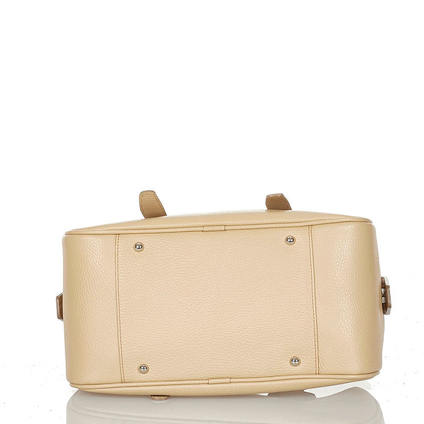 バーバリー ベージュ レザー ハンドバッグ レディース BURBERRY 【中古】