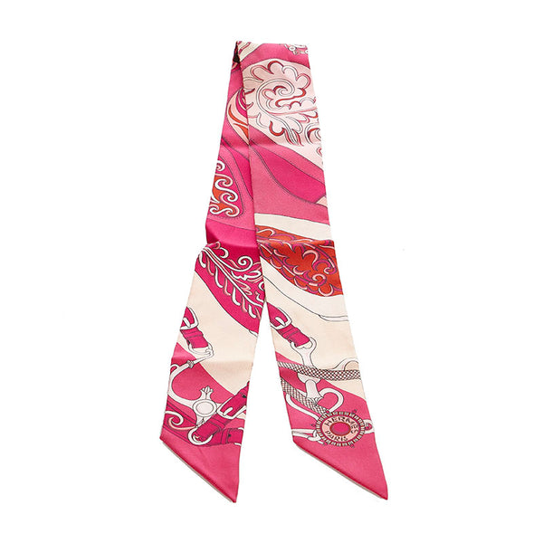 エルメス ツイリー ピンク シルク スカーフ レディース HERMES 【中古】